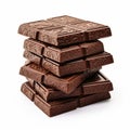 Melancholic Symbolism Chocolate Bars Stack On White Background