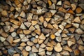 Pile of chopped birch firewood. Royalty Free Stock Photo