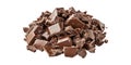 Pile of chopped chocolate pieces isolated on transparent background Royalty Free Stock Photo