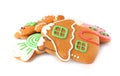 Pile of Christmas cookies on white background Royalty Free Stock Photo