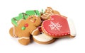 Pile of Christmas cookies on white Royalty Free Stock Photo