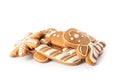 Pile of Christmas cookies on white Royalty Free Stock Photo