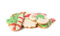 Pile of Christmas cookies on white Royalty Free Stock Photo