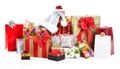 A pile of Christmas gifts in colorful wrapping Royalty Free Stock Photo