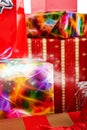 A pile of Christmas gifts in colorful wrapping Royalty Free Stock Photo