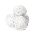 Pile of Christmas snowball cookies on white background Royalty Free Stock Photo