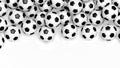 Pile of classic soccer balls Royalty Free Stock Photo