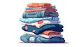 Pile clothes isolated on background, generative AI. Royalty Free Stock Photo