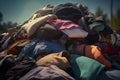 Pile of clothes for volunteer donation. Generate ai