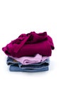 A pile of clothes is on a white background Royalty Free Stock Photo