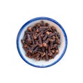Pile cloves in bowl Royalty Free Stock Photo
