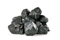 Pile of coal isolated on white Royalty Free Stock Photo