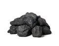 Pile of coal isolated on white Royalty Free Stock Photo