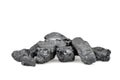 Pile of coal isolated on white Royalty Free Stock Photo