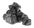 Pile of coal isolated on white background Royalty Free Stock Photo