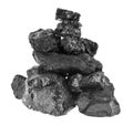 Pile of coal isolated on white background Royalty Free Stock Photo