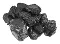 Pile of coal isolated on white background Royalty Free Stock Photo