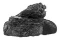 Pile of coal isolated on a white background close-up Royalty Free Stock Photo
