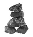 Pile of coal isolated on white background Royalty Free Stock Photo