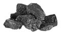 Pile of coal isolated on white background Royalty Free Stock Photo