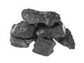 Pile of coal isolated on white background Royalty Free Stock Photo