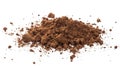 Pile cocoa powder isolated on white background Royalty Free Stock Photo