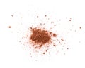 Pile cocoa powder isolated on white background.