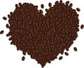 Pile of Coffee Beans in the Shape of a Heart