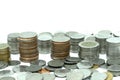 Pile of coin thai baht studio shot Royalty Free Stock Photo