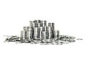Pile of coins insulated on white background Royalty Free Stock Photo