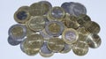 A pile of coins of the Kingdom of Saudi Arabia