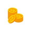 pile of coins money vector icon design. money sign symbol design Royalty Free Stock Photo