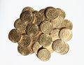 Pile of coins - Prague groschen Royalty Free Stock Photo