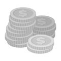 A pile of coins for reckoning in a casino. Gambling.Kasino single icon in monochrome style vector symbol stock