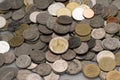 Pile coins/thai coins background Royalty Free Stock Photo