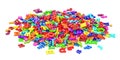 Pile of colored letters, 3D rendering Royalty Free Stock Photo