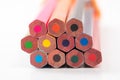 Pile of colored pencils Royalty Free Stock Photo