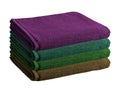 Pile of colored towels isolated Royalty Free Stock Photo