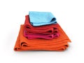 Pile of colored towels isolated on white background 3d Royalty Free Stock Photo