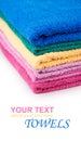 Pile of colorful bath towels