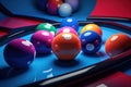 pile of colorful billiard balls close-up