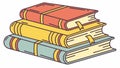 A pile of colorful books for study and literature concepts, vector design Generative AI Royalty Free Stock Photo