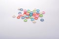 Pile of colorful buttons on white background Royalty Free Stock Photo