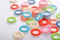 Pile of colorful buttons on white background Royalty Free Stock Photo