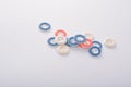 Pile of colorful buttons on white background Royalty Free Stock Photo