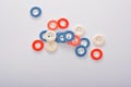 Pile of colorful buttons on white background Royalty Free Stock Photo