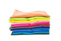 Pile of colorful clothes with white background Royalty Free Stock Photo