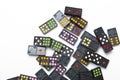 Pile of colorful dominoes Royalty Free Stock Photo