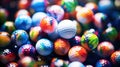 A pile of colorful golf balls, AI