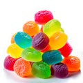 A Pile of Colorful Gummies on a White Background Royalty Free Stock Photo